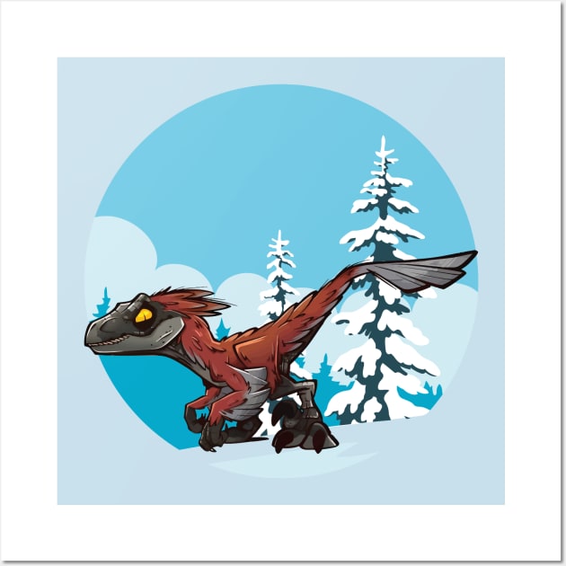 Red Pyroraptor: Fire and Ice Wall Art by WorldDinosaurs